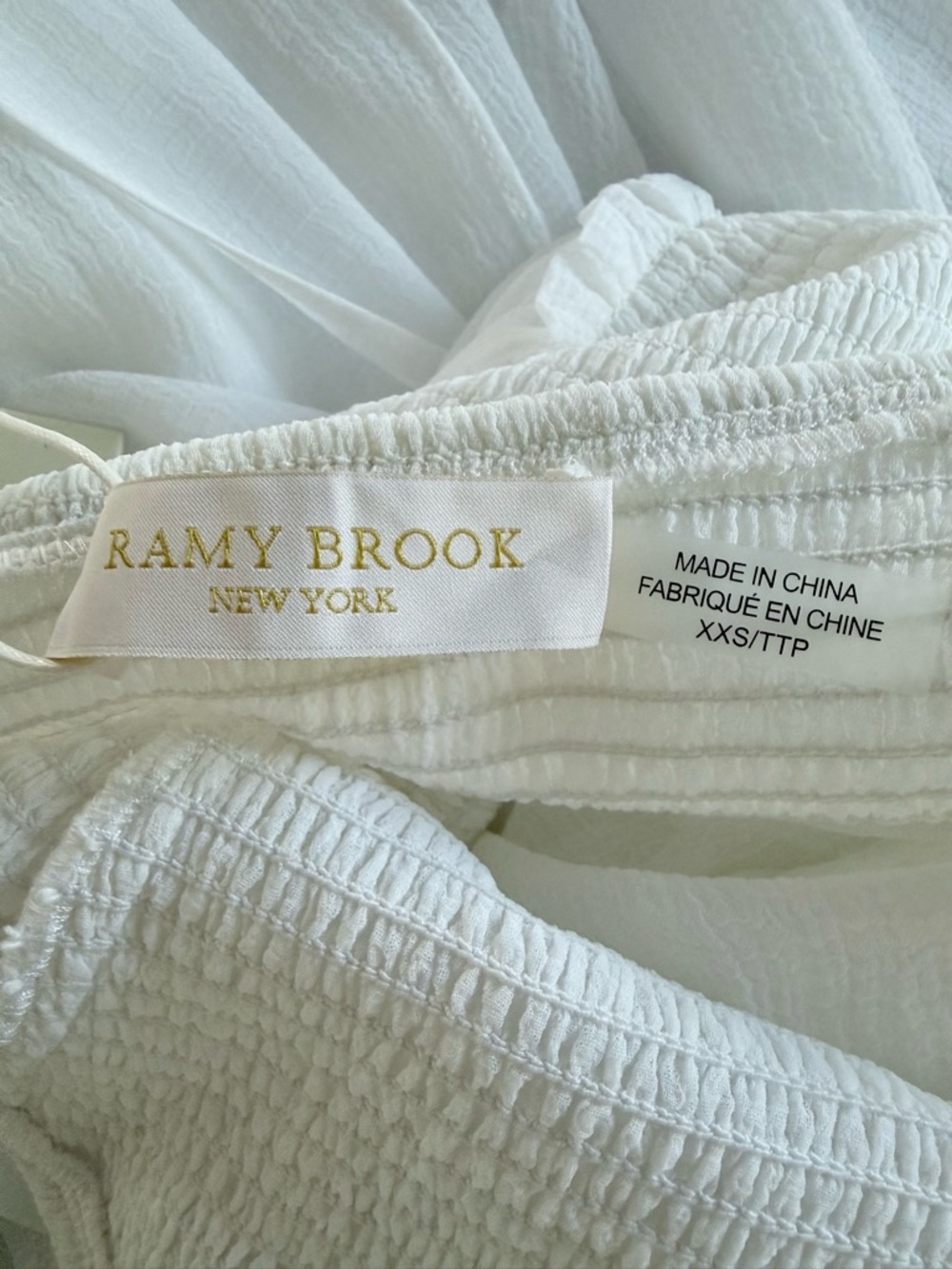 Ramy Brook Calista White Coverup Smocked Strapless Maxi Dress NWT Size XXS - Picture 8 of 11